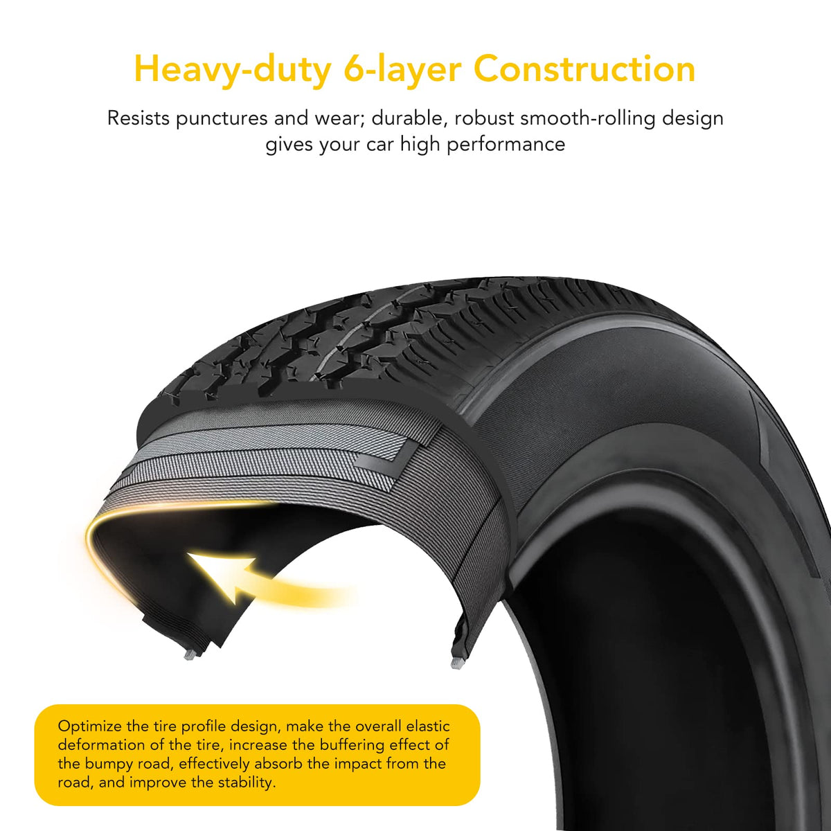 5.3-12 Trailer Tires Load Range C 6PR H2163