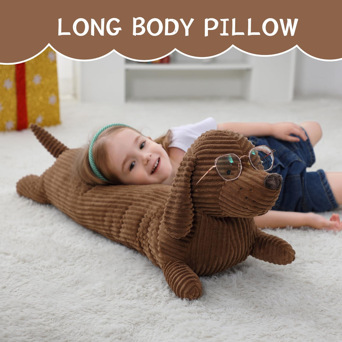 36" Dachshund Dog Stuffed Animal Plush Body Pillow M17570