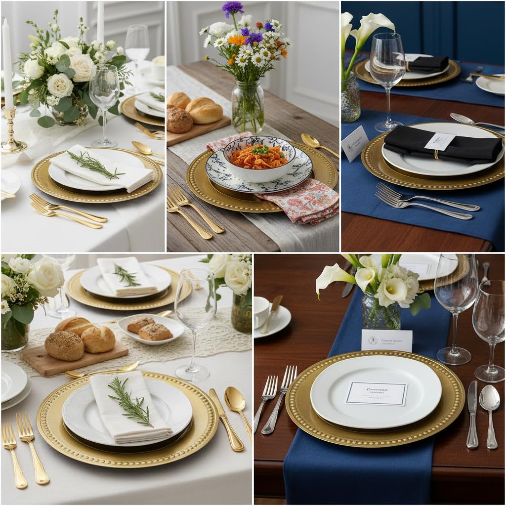 Gold Charger Plates Set of 12 M801