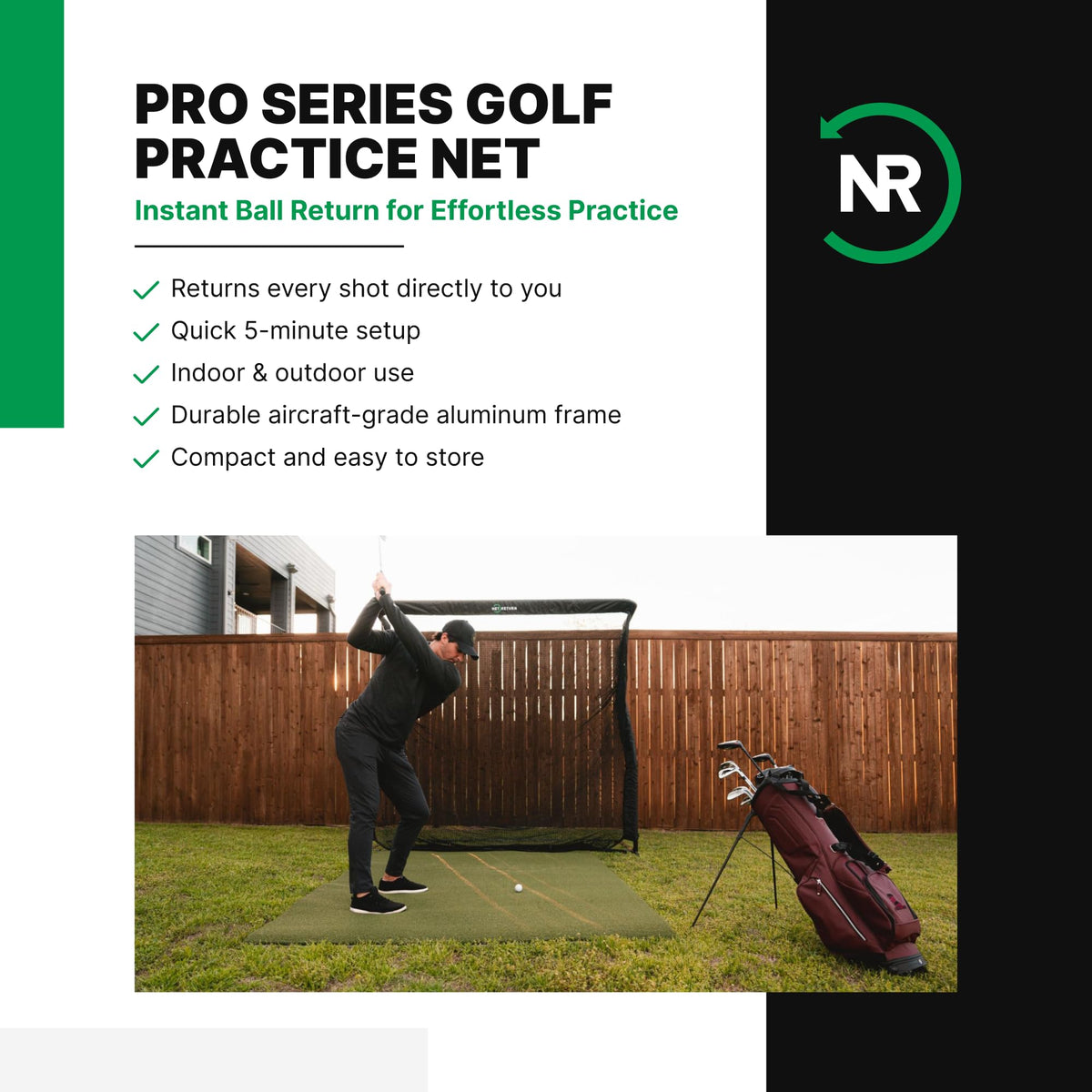 7x7 ft to 8x7.5 ft Golf Net J726