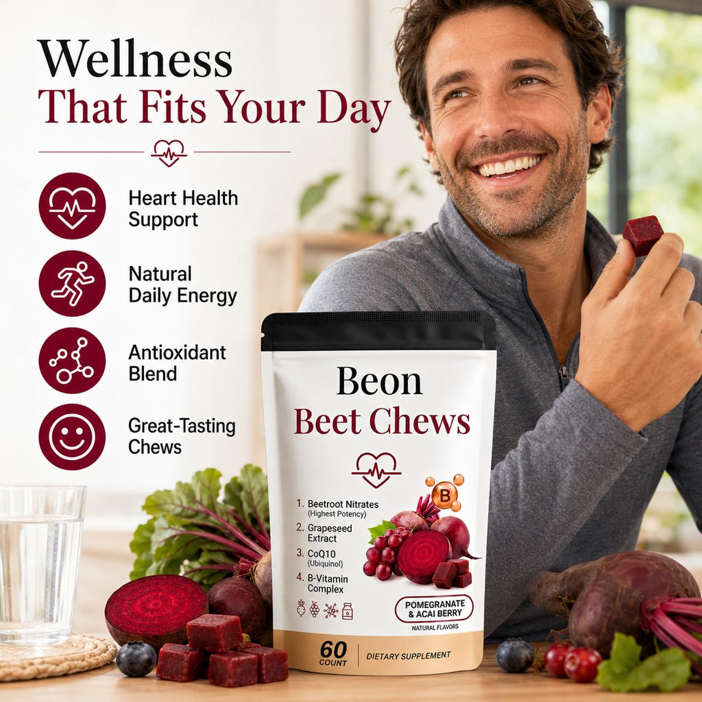 Beetroot Chews Gummies with Grape Seed & L-CoQ10, 60 Chew C75381