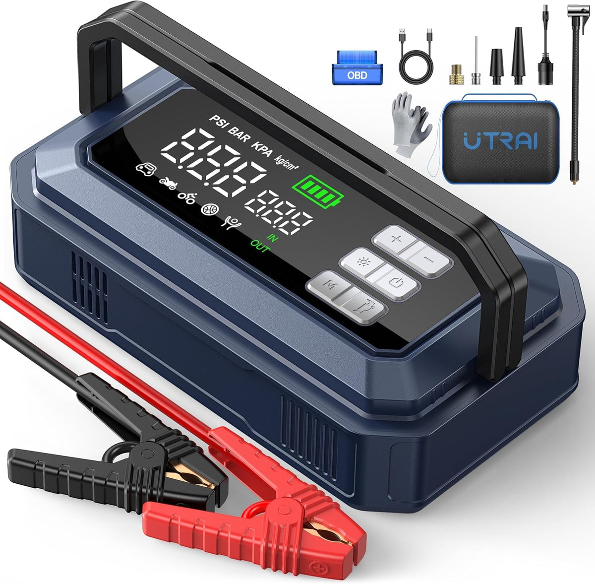 12V 8000A Portable Jump Starter with Air Compressor J6748
