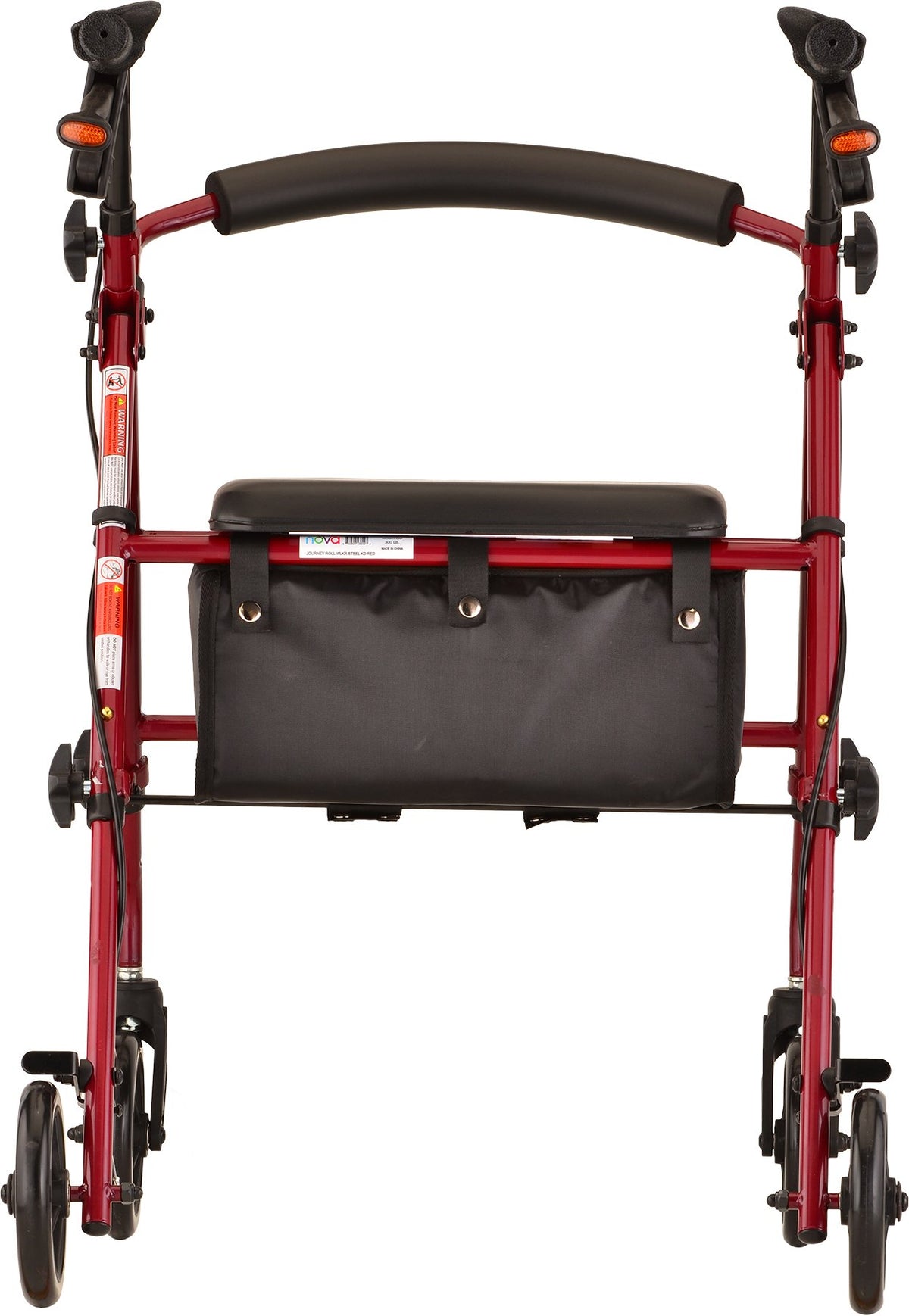 Red Steel Rollator Walker Q840813