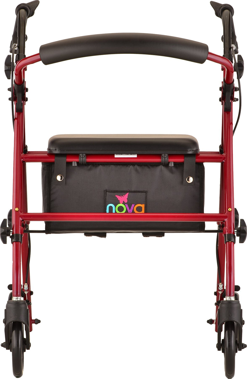 Red Steel Rollator Walker Q840813