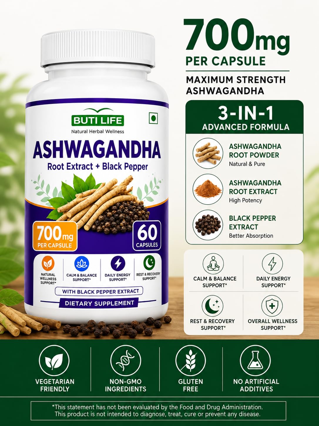 Ashwagandha Supplements 700mg O65965