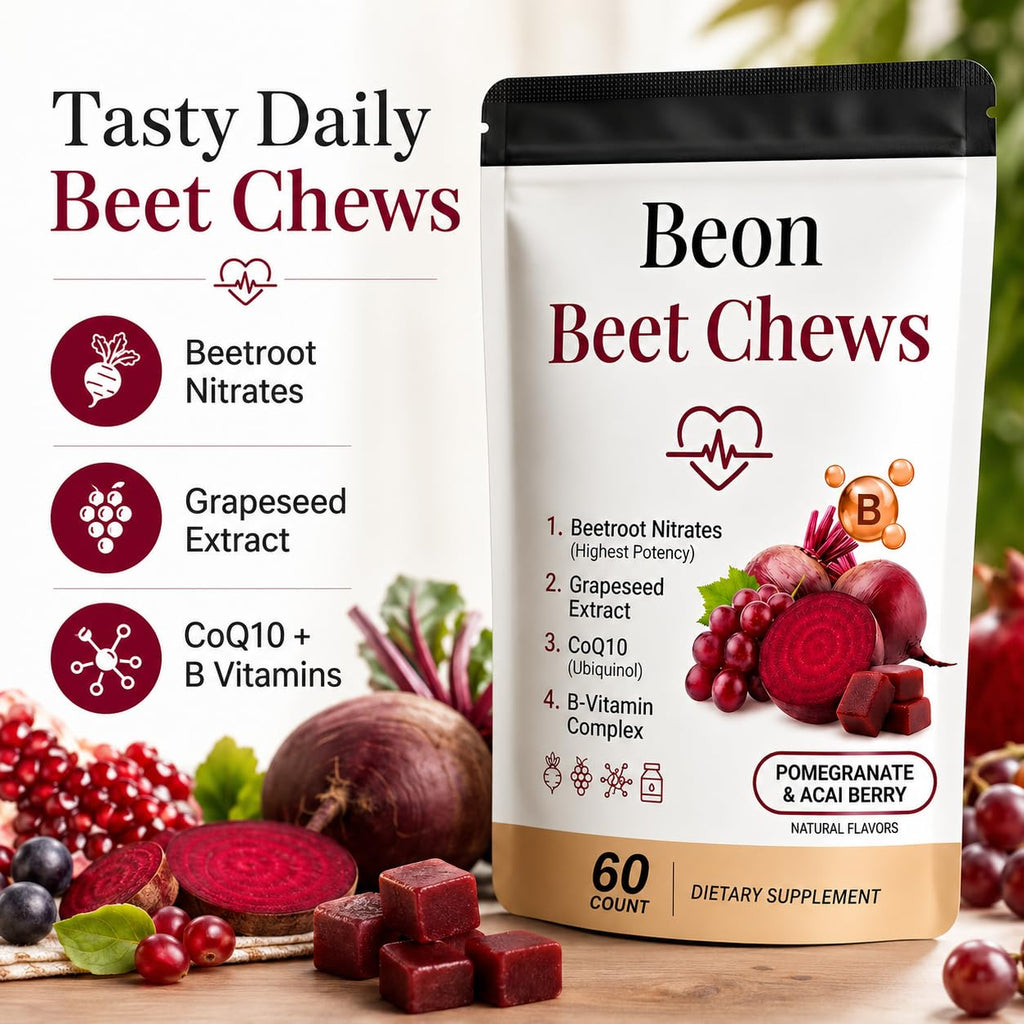 Beetroot Chews Gummies with Grape Seed & L-CoQ10, 60 Chew C75381