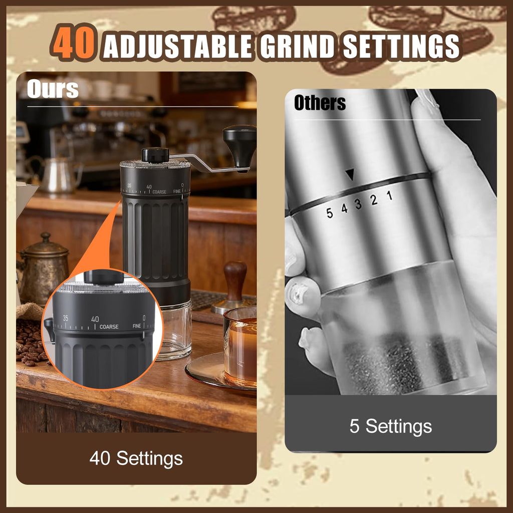 Manual Coffee Grinder with 40 Adjustable Settings, 30g Capacity U8522