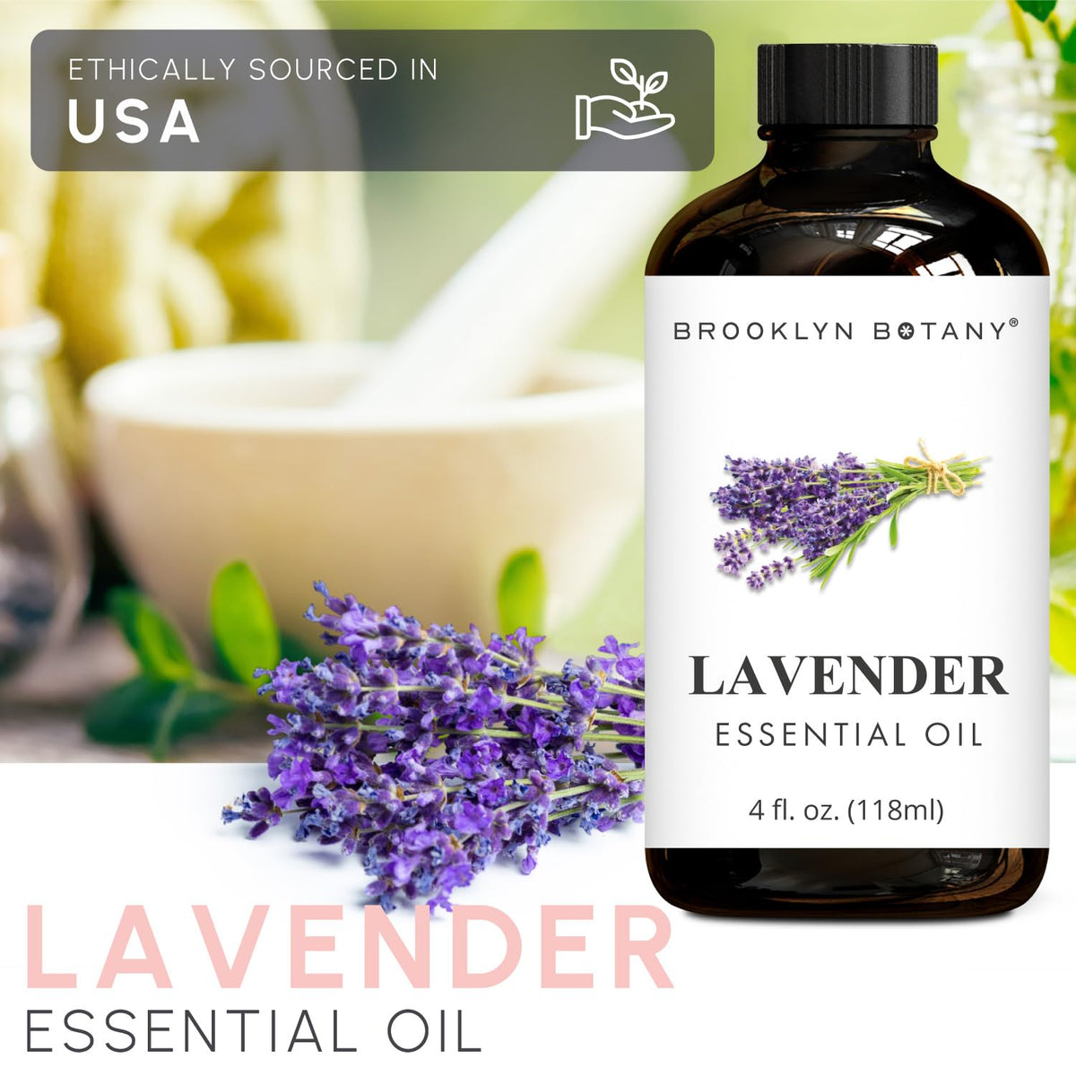 Lavender & Tea Tree Essential Oils 4 Fl Oz Pack of 2 I27738