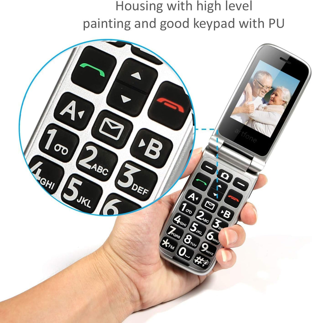 4G Unlocked Flip Phone with Big Buttons and SOS Button B97946