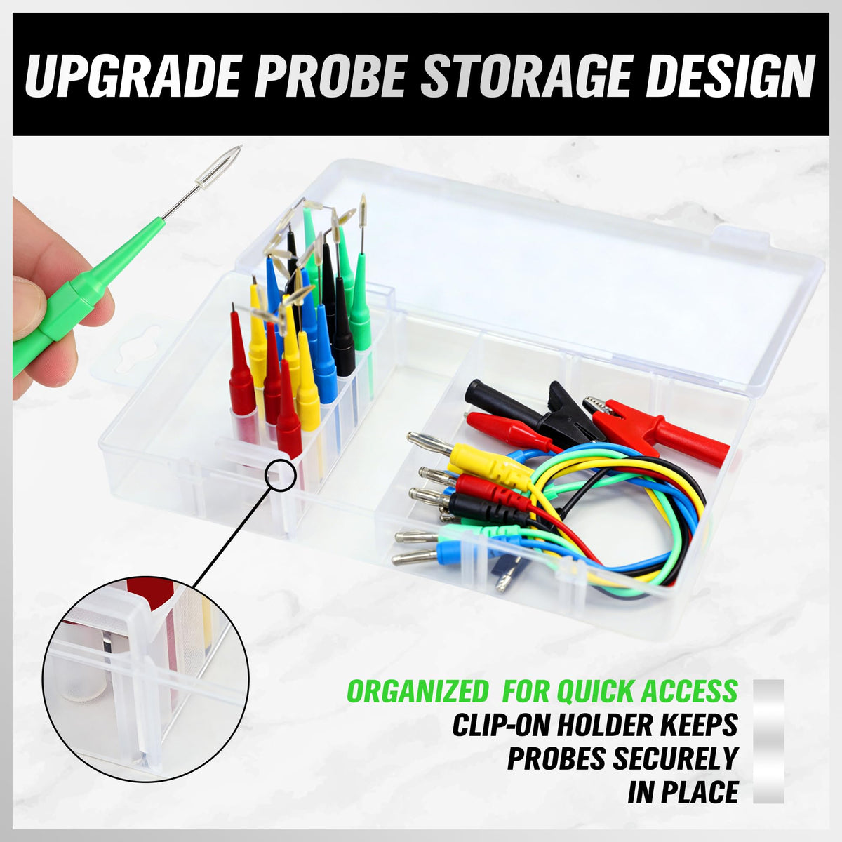 22 Pc Back Probe Pin Kit with 5 Colors Silicone Wires I463