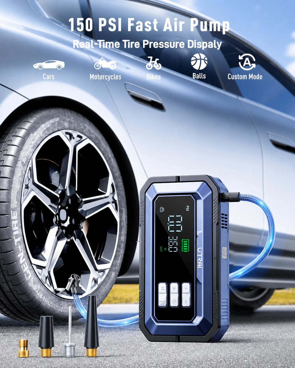 12V 8000A Portable Jump Starter with Air Compressor J6748