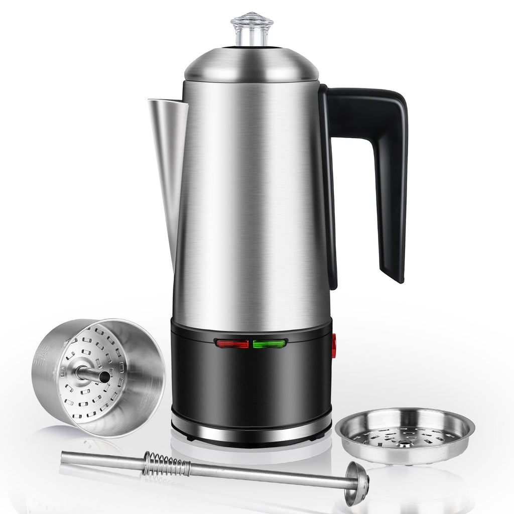 800W Stainless Steel Electric Coffee Percolator 12 Cups N63672