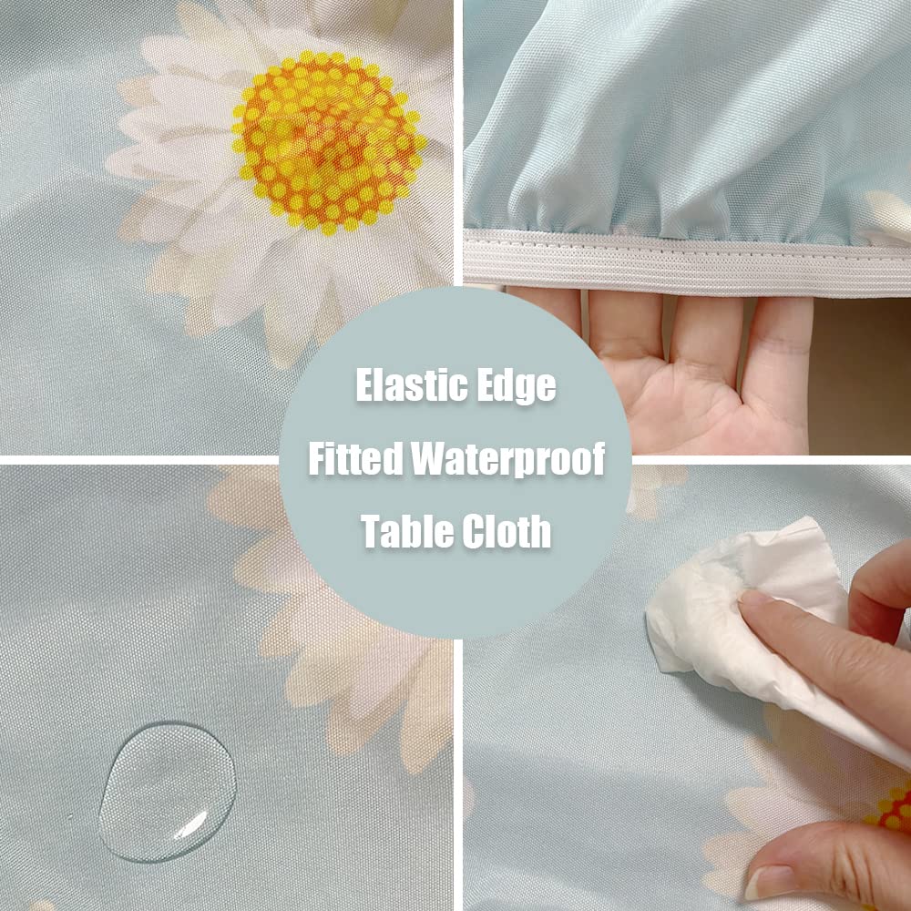 Fitted Square Oval Tablecloth with Elastic Edges 30"x30" L12627