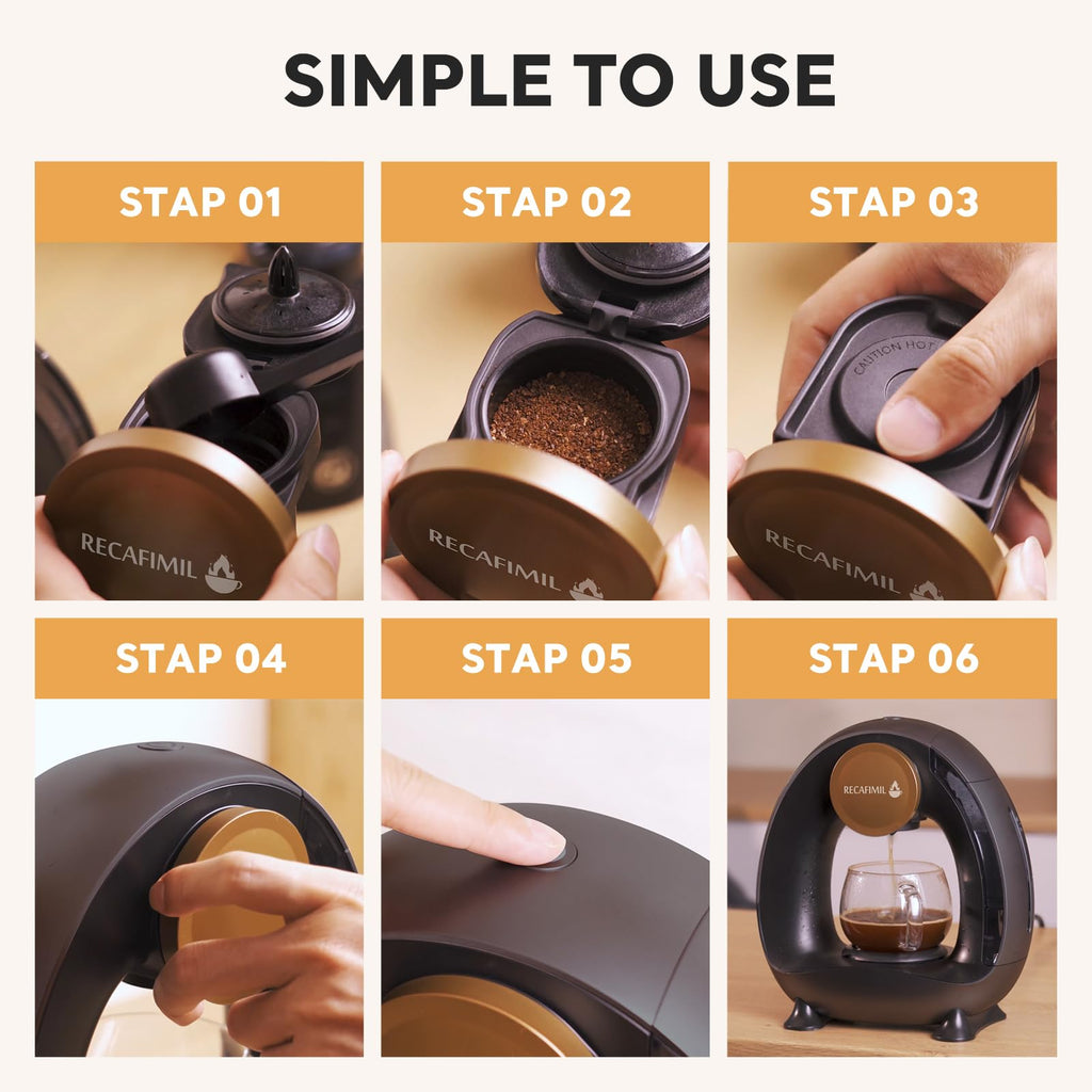 Single Serve Coffee Maker for K Cup Pod and Coffee Grounds, 2 in 1, 4-8 Oz, Black G375