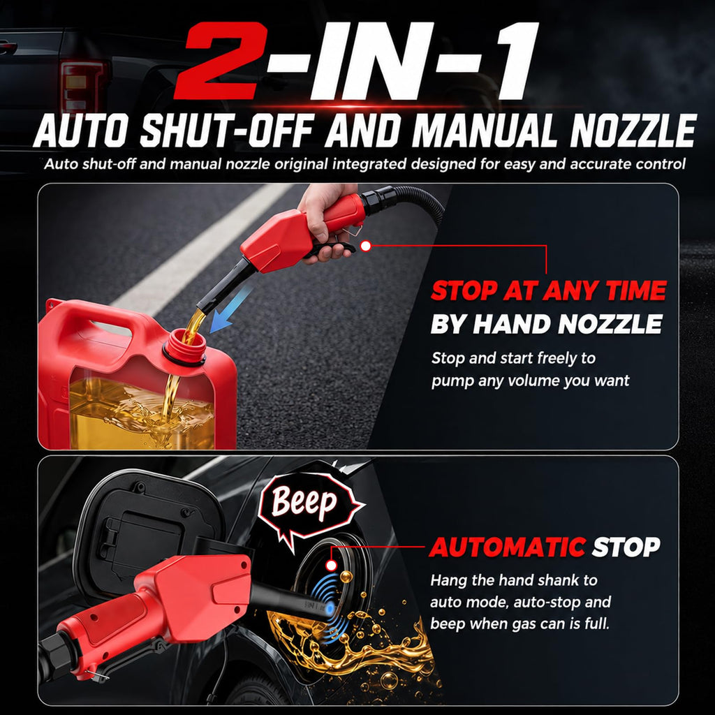 Cordless Fuel Transfer Pump with Auto Stop & Hand-Trigger Nozzle P46590