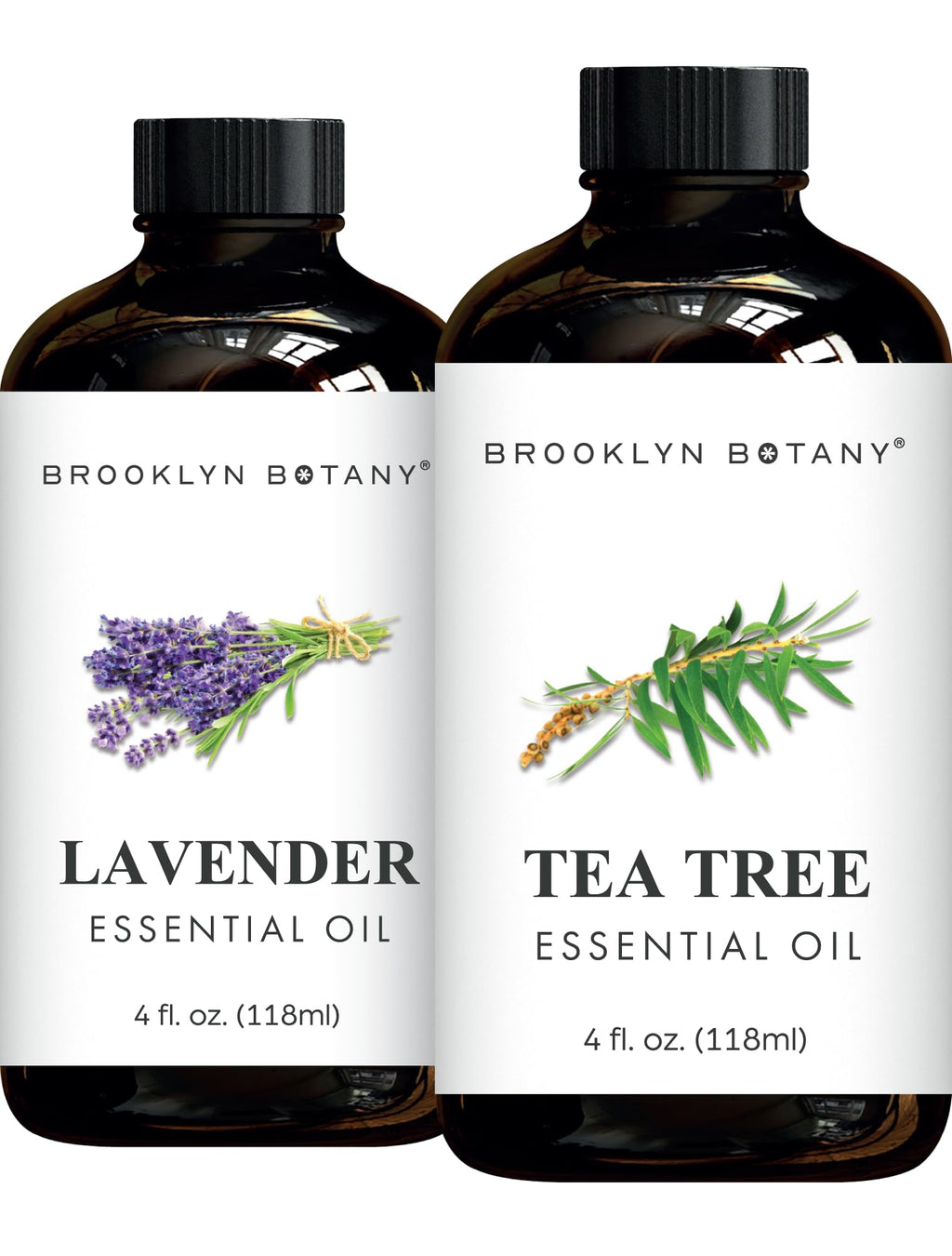 Lavender & Tea Tree Essential Oils 4 Fl Oz Pack of 2 I27738
