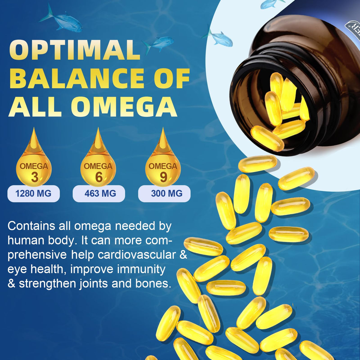 Triple Omega 3-6-9 Fish Oil 2000mg 120 Softgels K544013