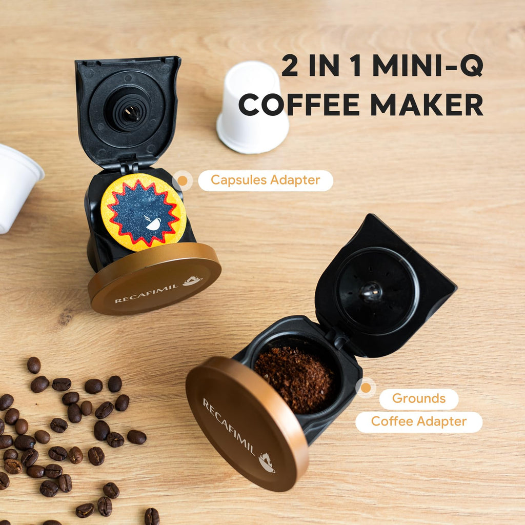Single Serve Coffee Maker for K Cup Pod and Coffee Grounds, 2 in 1, 4-8 Oz, Black G375