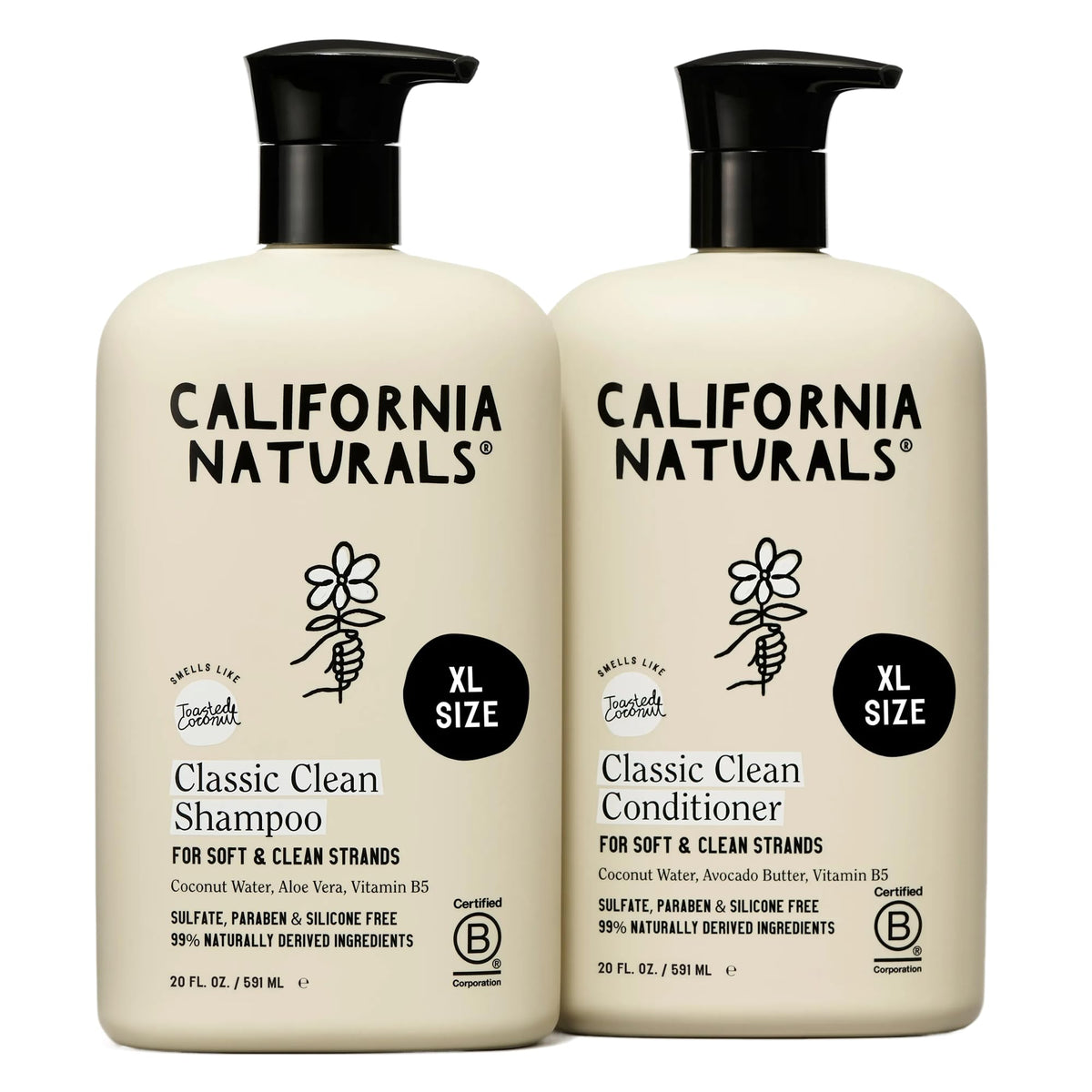 Toasted Coconut Shampoo Conditioner Set, Vegan, Sulfate Free, 20 Fl Oz Z662