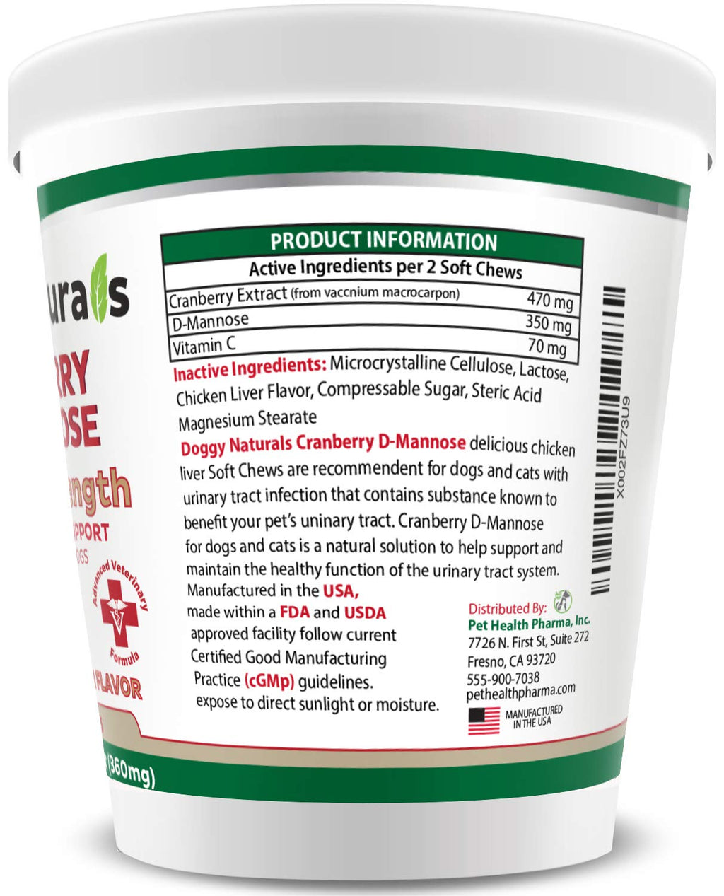 Cranberry D-Mannose Soft Chew 11.4 oz 120 Count M265