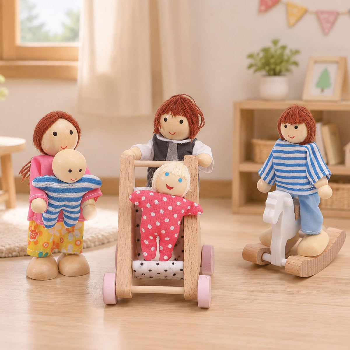 Wooden Dollhouse Family Set Figures S317116