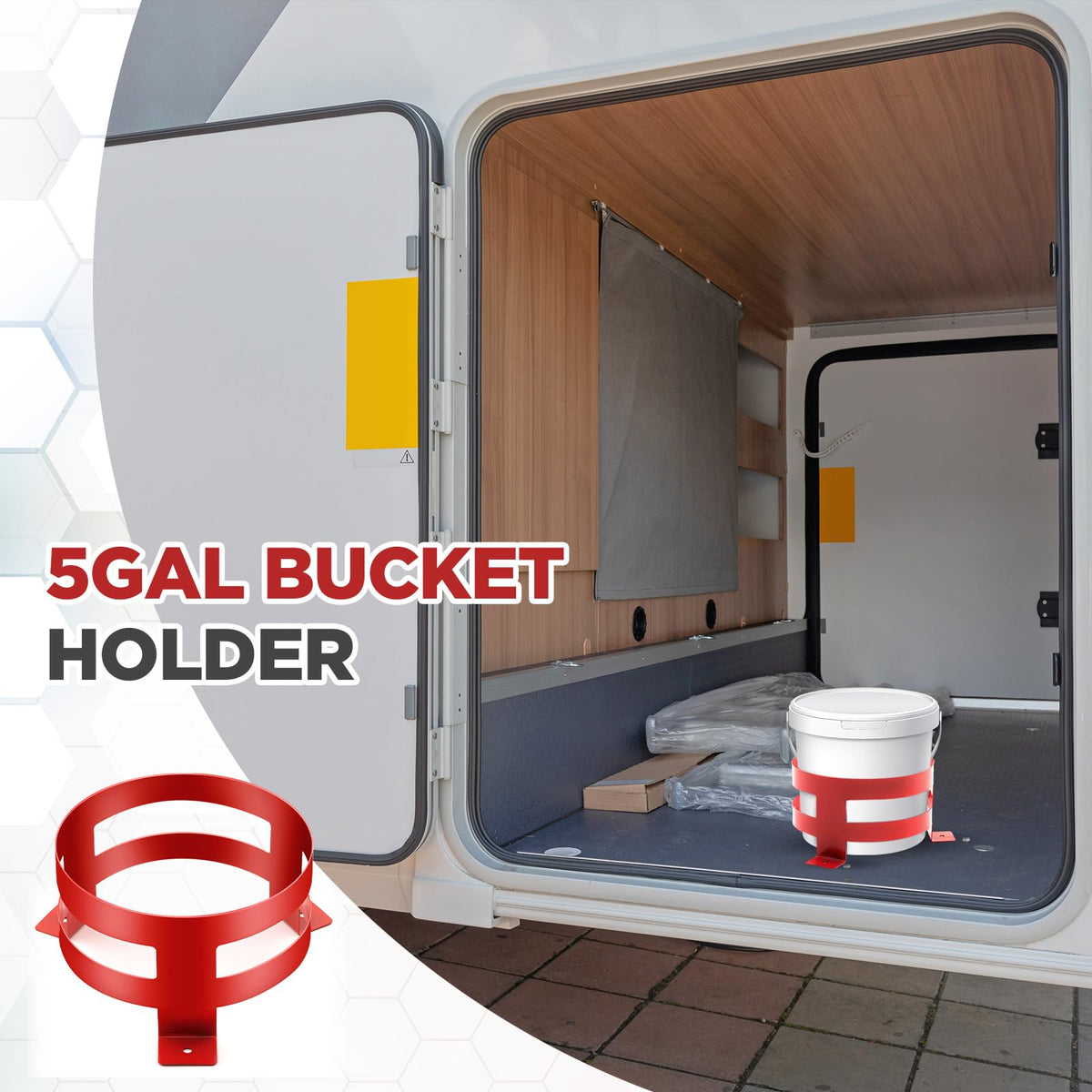 2 Pcs 5 Gallon Red Bucket Holder Mount I493