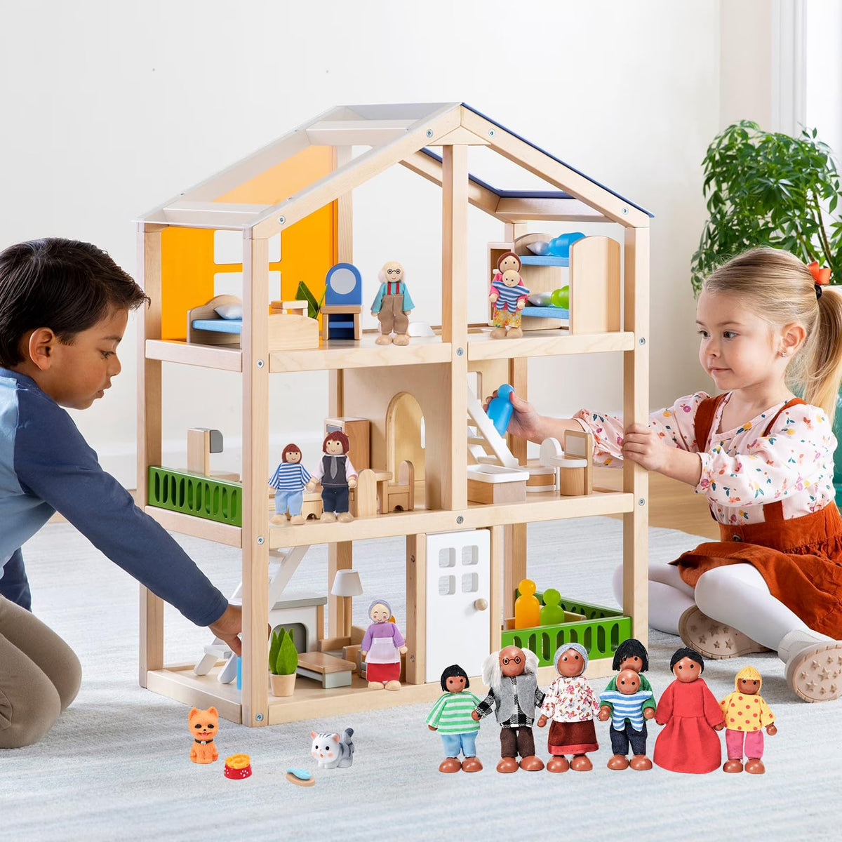 Wooden Dollhouse Family Set Figures S317116