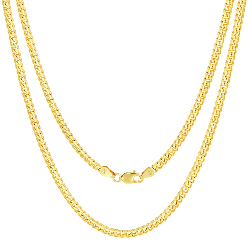 10k Yellow Gold Cuban Link Chain Necklace D7330