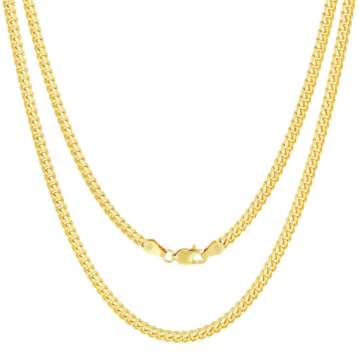 10k Yellow Gold Cuban Link Chain Necklace D7330