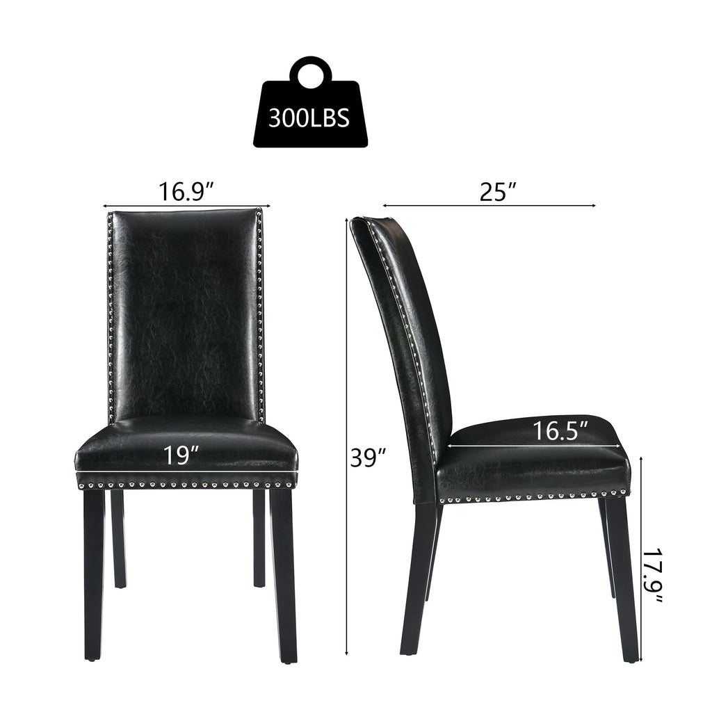 Set of 2 Faux Leather Upholstered Dining Chairs A5082