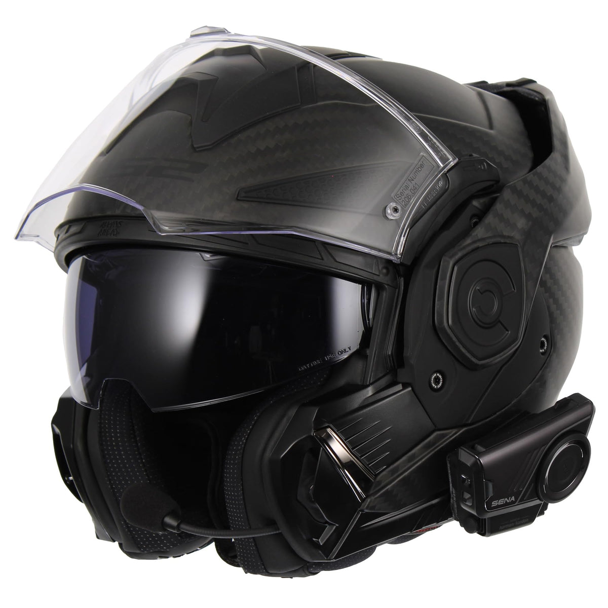 Carbon Fiber Modular Helmet with Bluetooth Headset H69956