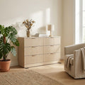 Natural Wood 6 Drawer Dresser J5227