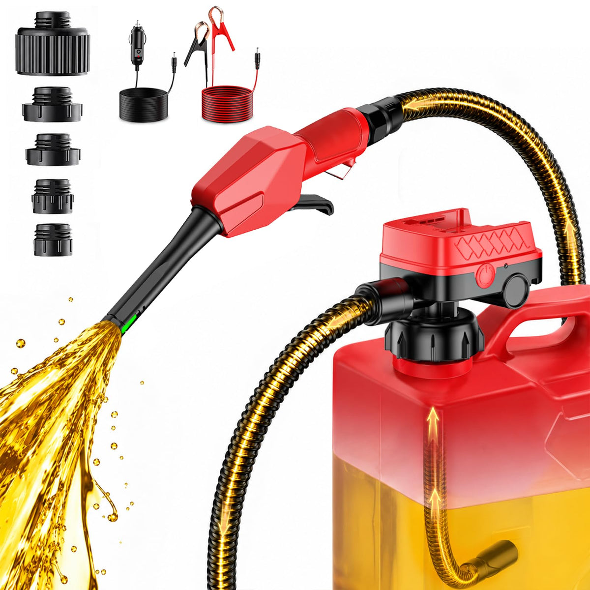 Cordless Fuel Transfer Pump with Auto Stop & Hand-Trigger Nozzle P46590