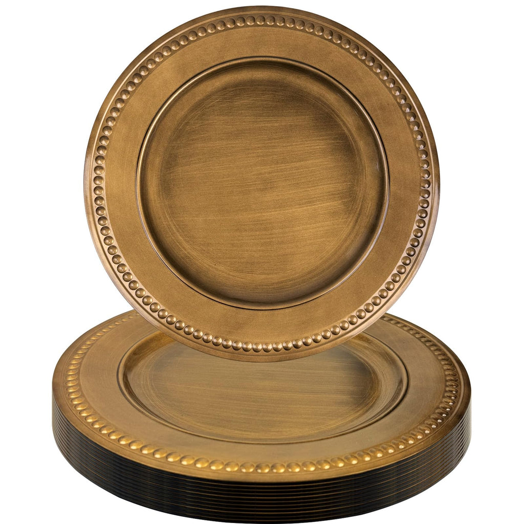 Gold Charger Plates Set of 12 M801