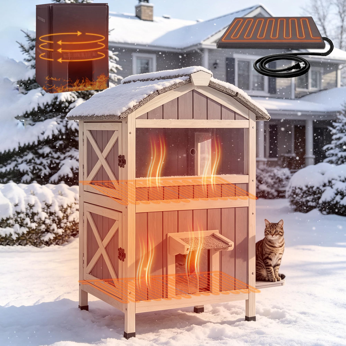 2-Level Weatherproof Cat House O768891