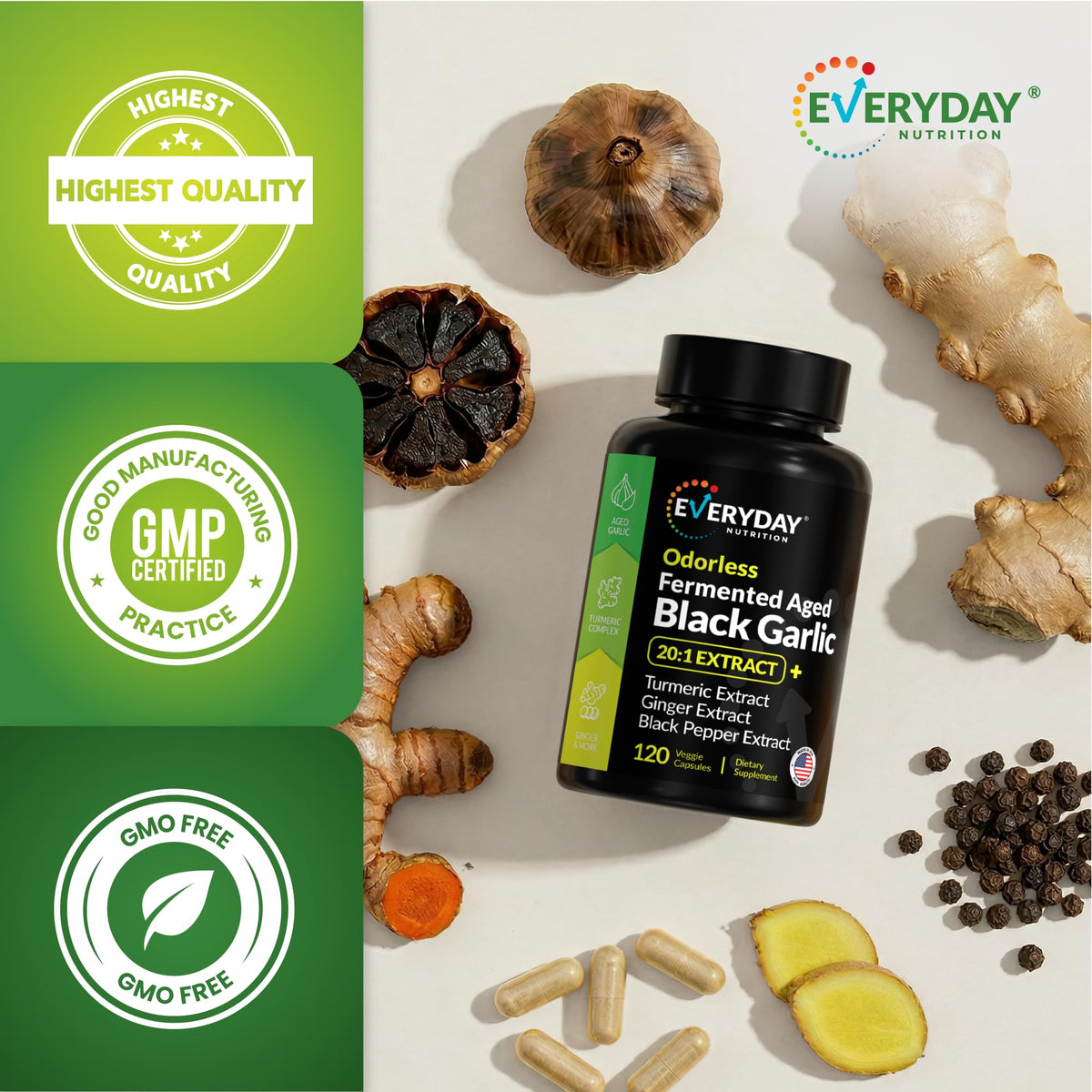 Black Garlic 120 Capsules V2312