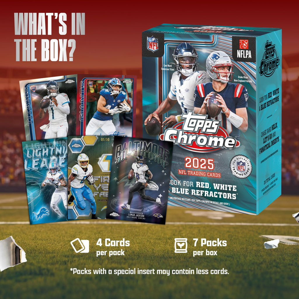 2025 Topps Chrome NFL Football Value Box N480166