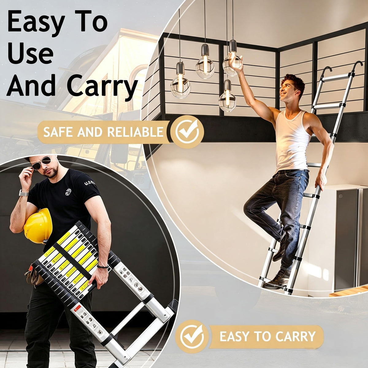 20.5FT Aluminum Telescoping Ladder Q469