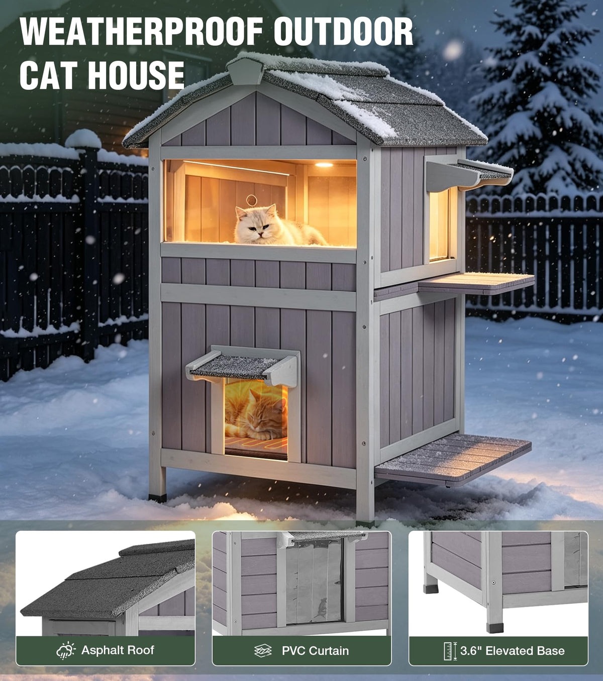 2-Level Weatherproof Cat House O768891