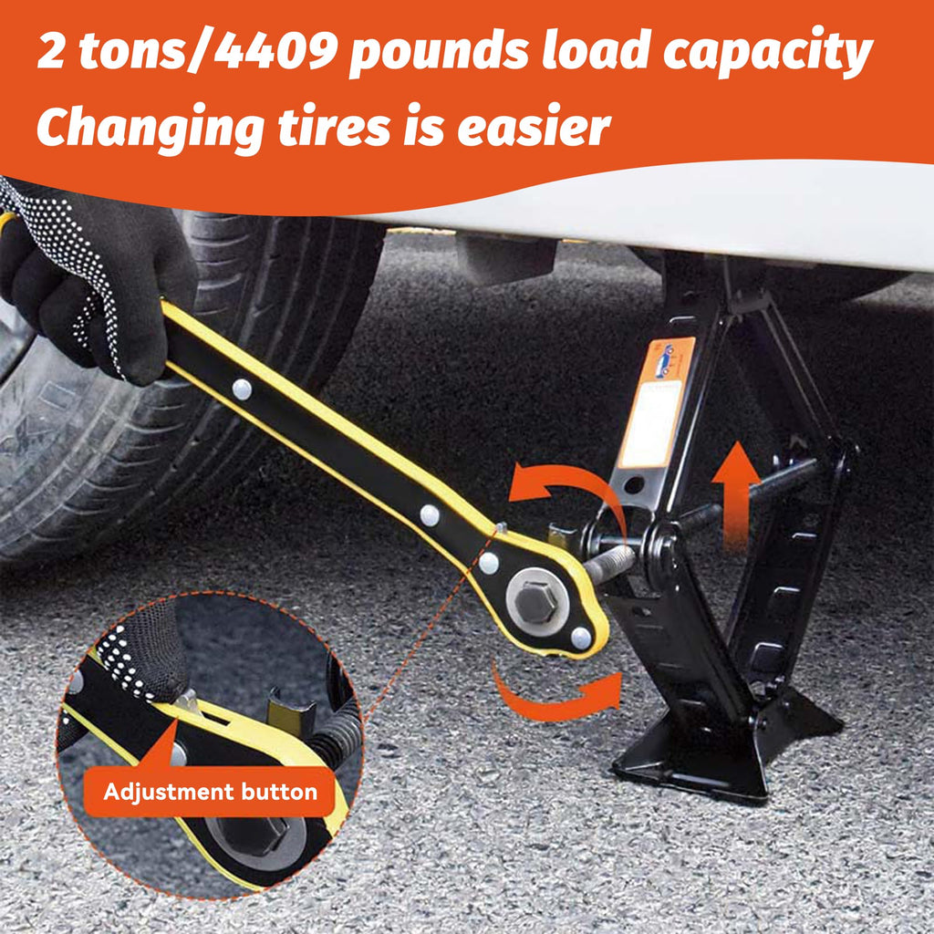 Portable 2 Ton Scissor Jack and Stand Kit with Lug Wrench P543931