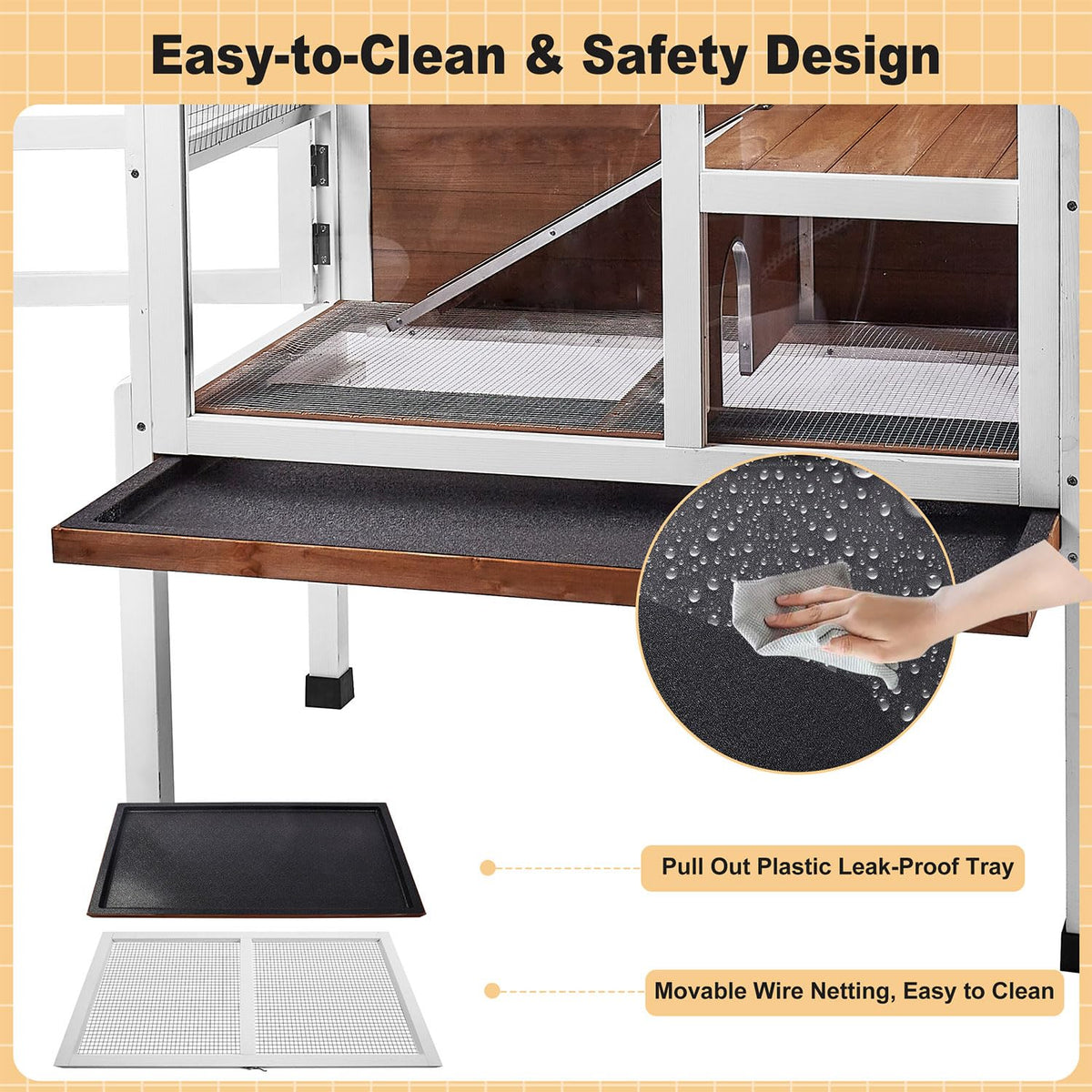 2-Story Wooden Small Animal Cage with Stand B97507