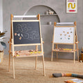 Foldable Wooden Art Easel with Chalkboard & Whiteboard E366