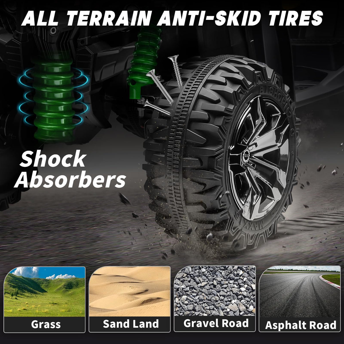 Green 24V 4 Wheeler ATV with Remote Control W287832