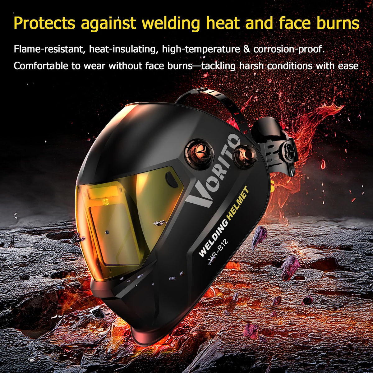 Auto Darkening Welding Helmet True Color Solar Powered T310542