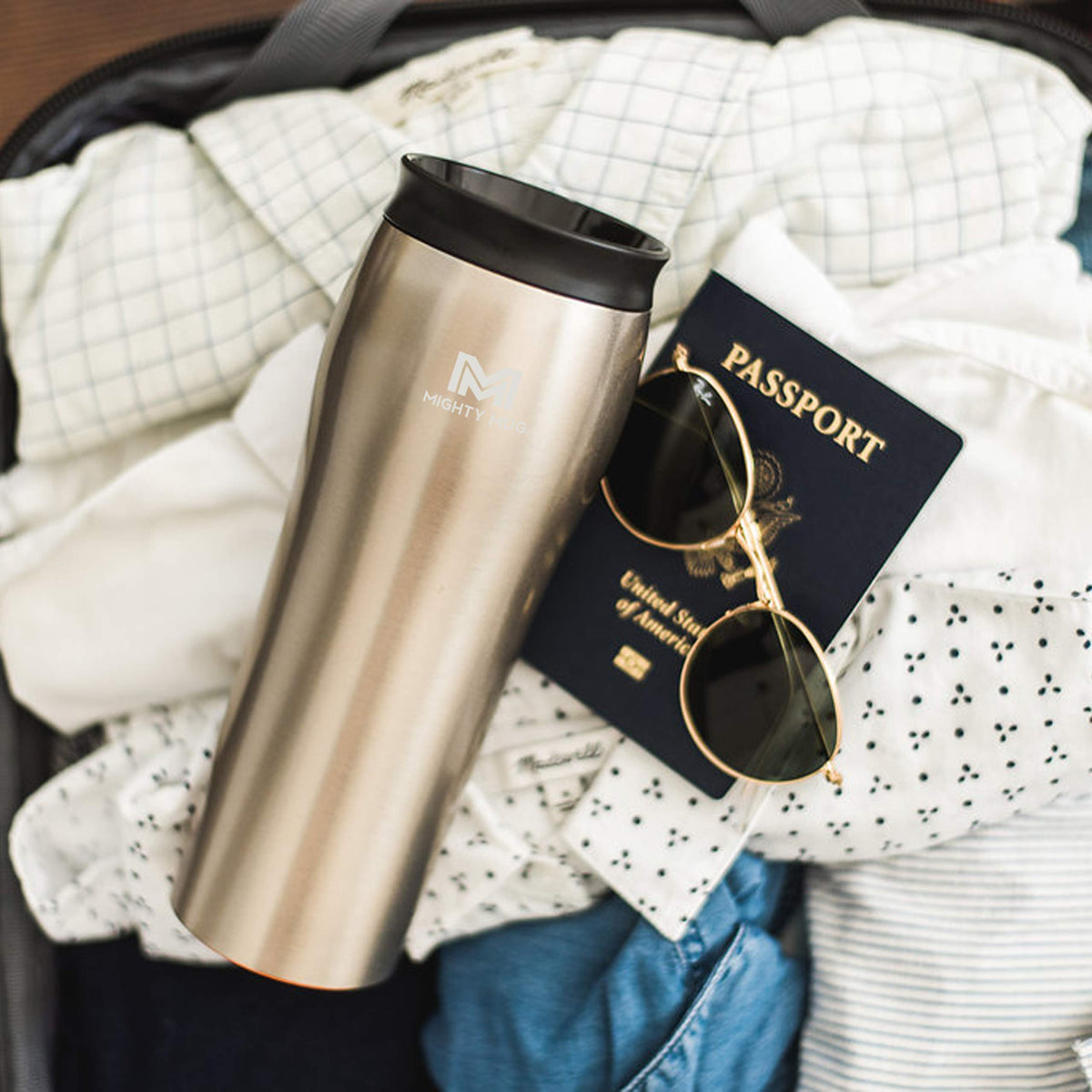 Silver Stainless Steel 16 oz Insulated Travel Mug H80929