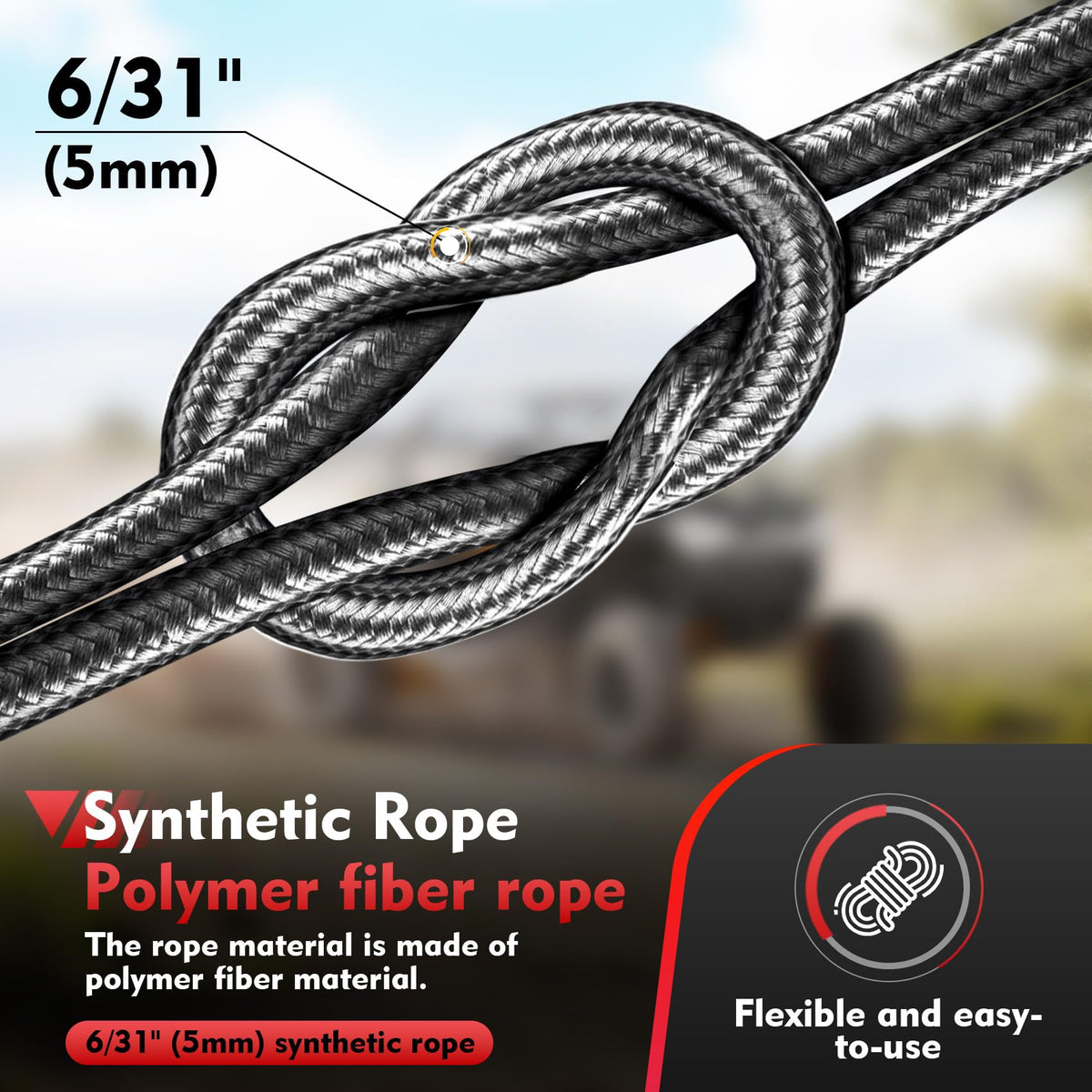 1500 Lbs Portable Drill Winch with 40 Foot Synthetic Rope Q768