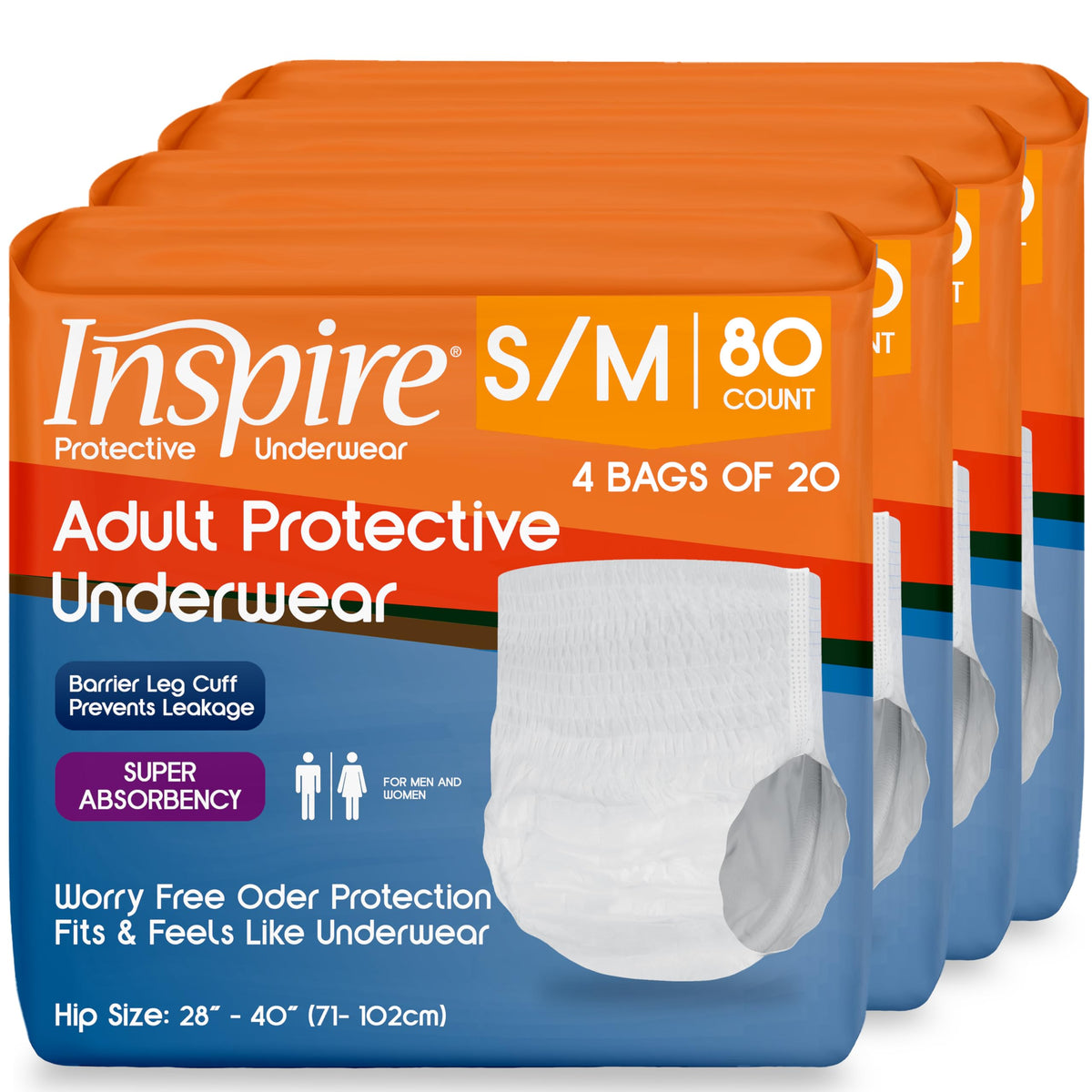 Protective Underwear Adult Diapers 80 Total Small/Medium L2021