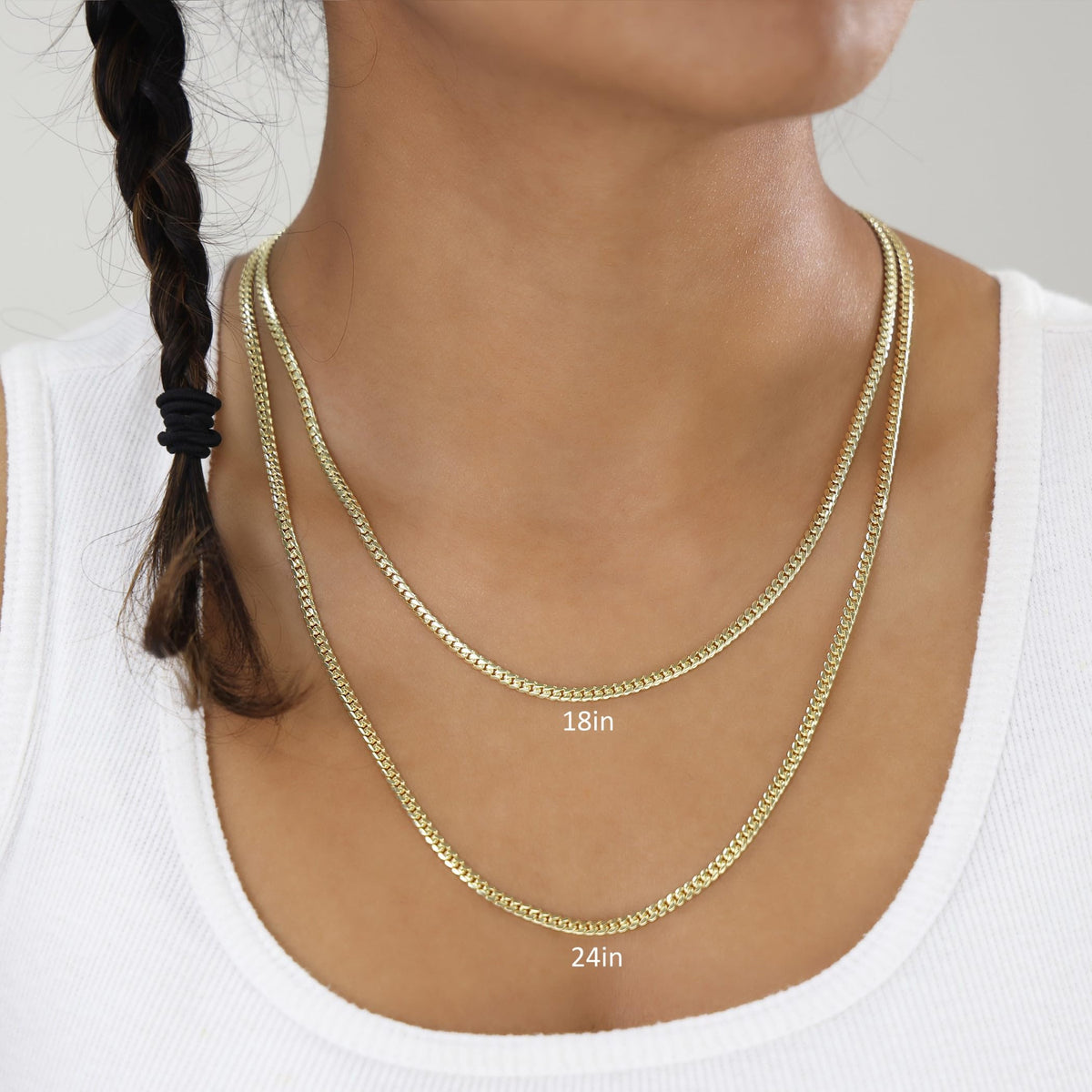 10k Yellow Gold Cuban Link Chain Necklace D7330