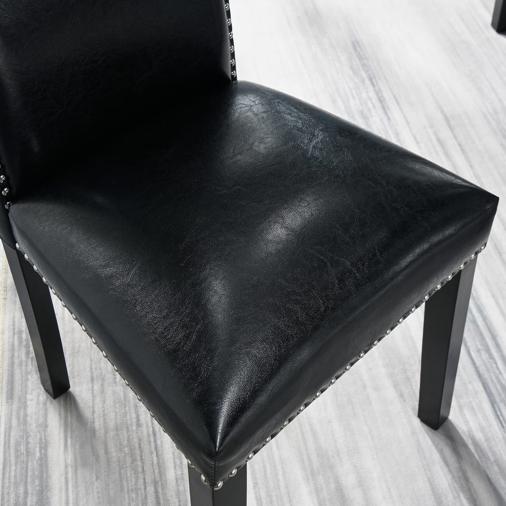 Set of 2 Faux Leather Upholstered Dining Chairs A5082
