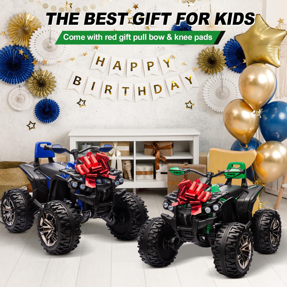 Green 24V 4 Wheeler ATV with Remote Control W287832